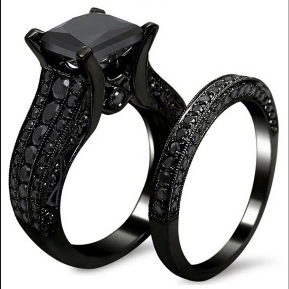 COPY - Black Ring Set for Engagement or Fun
